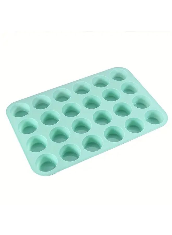 Nordic Green Silicone Mini Cake Mold 24 Cavity Food Grade For Baking Ice Cream - Image 5